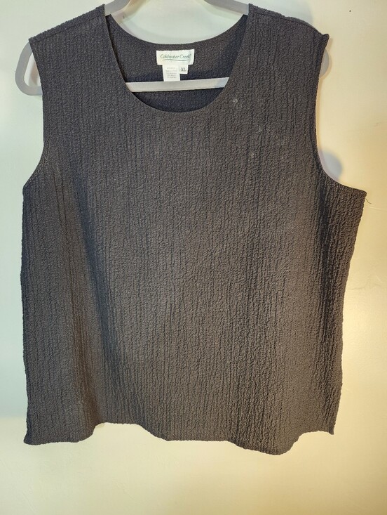 Coldwater Creek Tops - Coldwater Creek Women's Textured Sleeveless Tank Top - Black